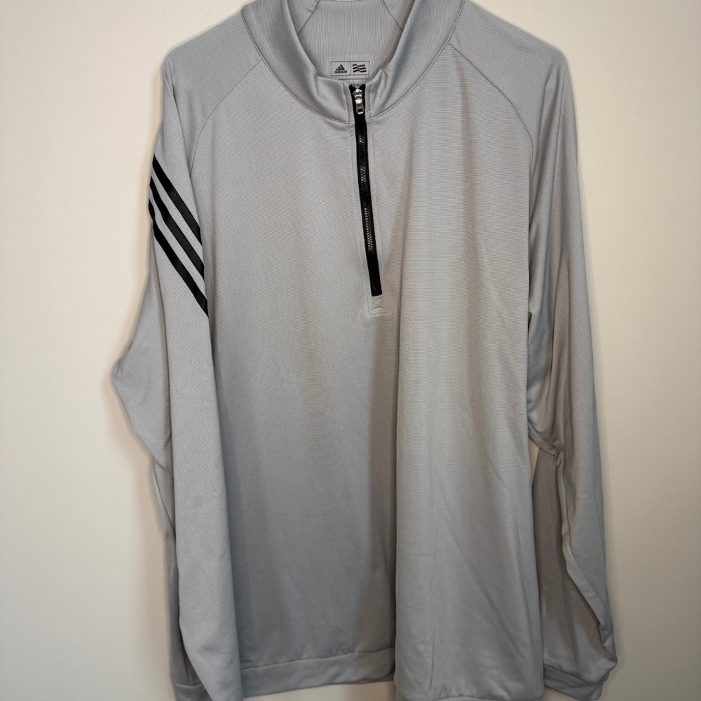 Adidas Gray Quarterzip Golf Jacket